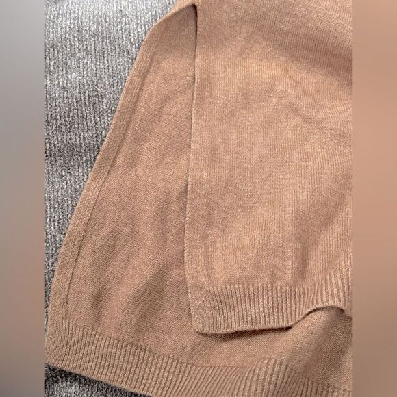 Babaton Oversized Linen Wool Blend Split Hem V Neck Sweater w Pockets Sz S/M - Picture 8 of 8